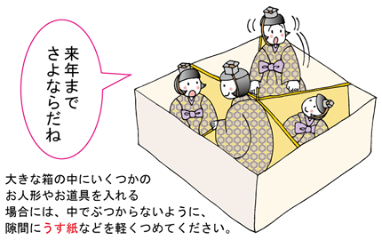 ぶつからないようにうす紙を使いましょう